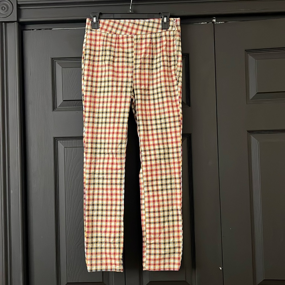 Free People plaid pants.